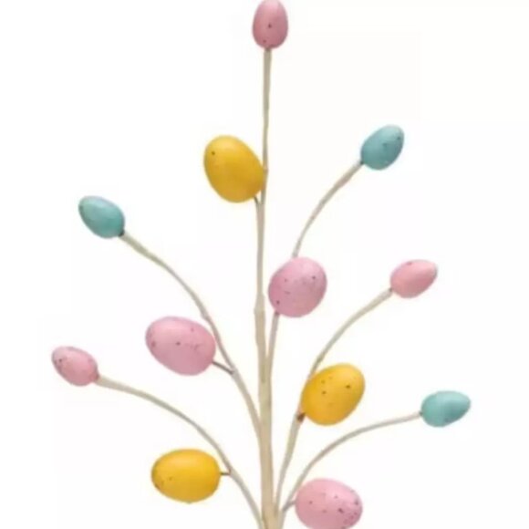 Easter Egg Spray 13" Farmhouse Country Floral Wreath Spring Embellishment Pick - Picture 1 of 1